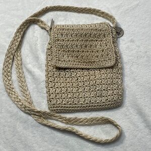 The Sak Boho Crossbody Small Light Cream Mesh Shoulder Bag Lined